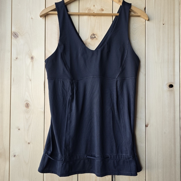 lululemon athletica Tops - Lululemon Tame Me Black Tank Top Cinch Waist Active Top